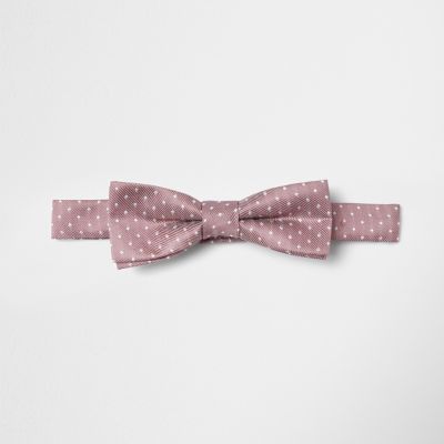 Boys pink spot bow tie
